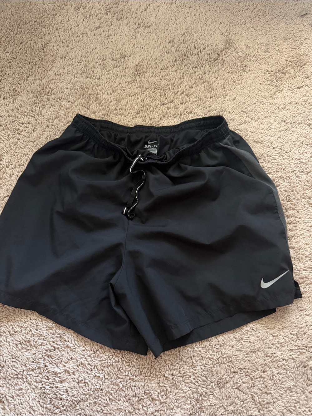 Nike Black Men’s Dri-FIT Running Shorts with Reflective Swoosh Large